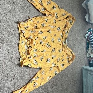 Yellow Floral Hollister Top